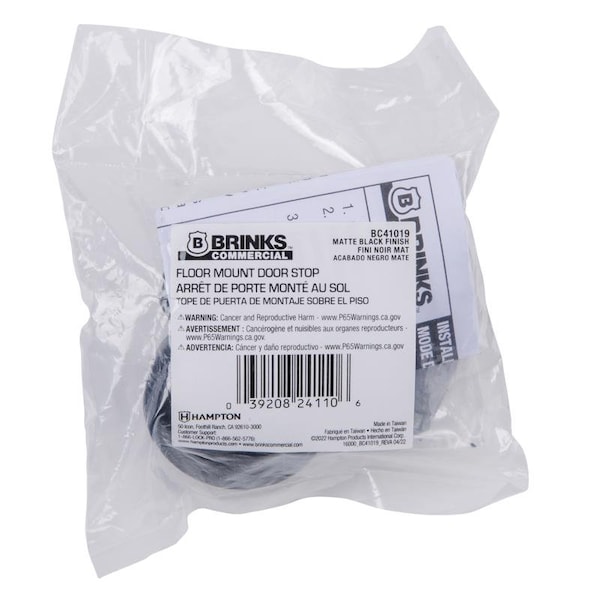 Brinks Commercial Brinks Commercial Steel Matte Brass/Black Door Stop Mounts to floor 1.75 in. BC41019 - main